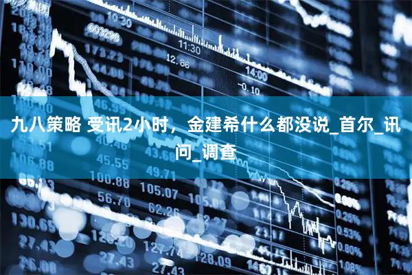 九八策略 受讯2小时，金建希什么都没说_首尔_讯问_调查